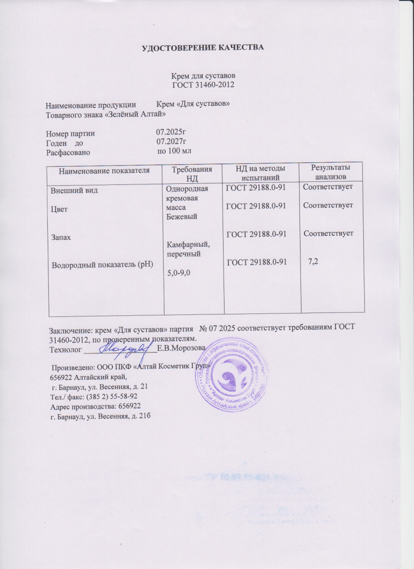 Паспорт №072025